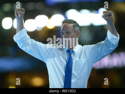 Former Maryland Governor and democratic presidential candidate Martin O'Malley speaks during Day three of the Democratic National Convention at Wells Fargo Center in Philadelphia, Pennsylvania on July 27, 2016.  Hillary Clinton claims the Democratic Party's nomination for president.   Photo by Leigh Vogel/UPI Stock Photo