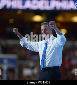 Former Maryland Governor and democratic presidential candidate Martin O'Malley speaks during Day three of the Democratic National Convention at Wells Fargo Center in Philadelphia, Pennsylvania on July 27, 2016.  Hillary Clinton claims the Democratic Party's nomination for president.   Photo by Leigh Vogel/UPI Stock Photo