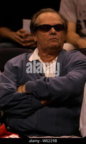 Jack Nicholson is in the house for the start of the fifth game of the second round Western Division of the NBA play offs between the Los Angeles Clippers and Phoenix Suns in Phoenix, AZ May 16, 2006.       (UPI Photo/Will Powers) Stock Photo