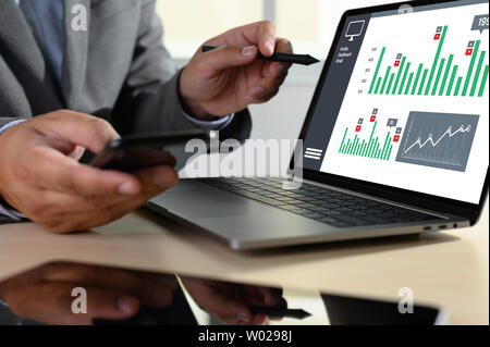 work hard Data Analytics Statistics Information Business Technology Stock Photo