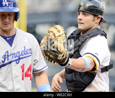 Pittsburgh Pirates pinch hitter Michael Chavis (2) hits an RBI double  against the Boston Red Sox during the sixth inning of a baseball game,  Thursday, Aug. 18, 2022, in Pittsburgh. (AP Photo/Philip