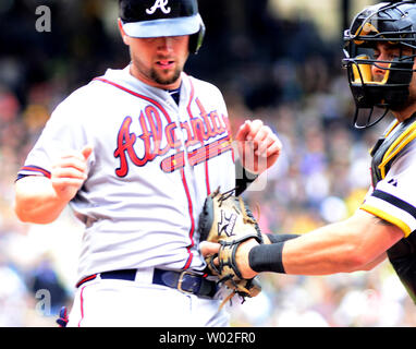 Atlanta Braves Austin Riley (27) during a Major League Spring Training game  against the Boston Red Sox on March 7, 2021 at CoolToday Park in North  Port, Florida. (Mike Janes//Four Seam Images