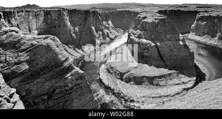 View from the overlook of the Horseshoe on the Colorado river near Page Arizona. Stock Photo