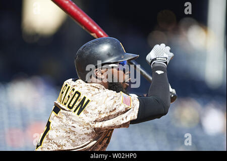 Pittsburgh Pirates second baseman Josh Harrison acknowledges the