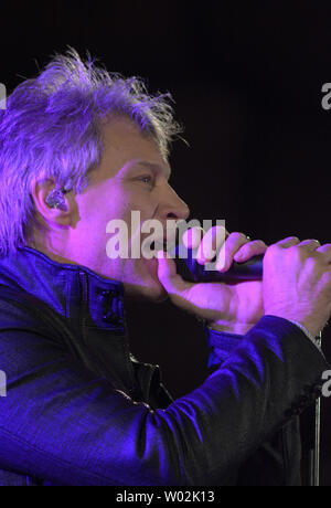 Jon Bon Jovi performs at  a pro-Hillary Clinton  ' Get Out the Vote' concert  at the Soldiers & Sailors Memorial Hall and Museum in Oakland area of Pittsburgh on October 27, 2016.  Photo by Archie Carpenter/UPI Stock Photo