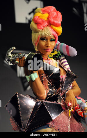 Nicki Minaj at the 2011 MTV Video Music Awards, appears backstage at the Nokia Theatre in Los Angeles on August 28, 2011.  She won the award for Best Hip Hop Video.   UPI/Jayne Kamin-Oncea Stock Photo