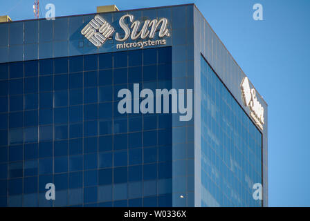 Buenos Aires, Argentina - May 20, 2007: Sun Microsystems office building with logo in Buenos Aires, Argentina. Stock Photo