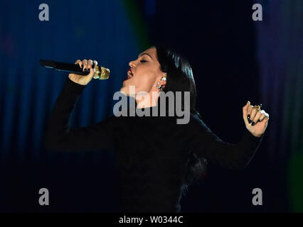 Jessie J performs during the Concert for Valor, held on the National Mall, on Veteran's Day, November 11, 2014, in Washington, D.C. UPI/Kevin Dietsch Stock Photo