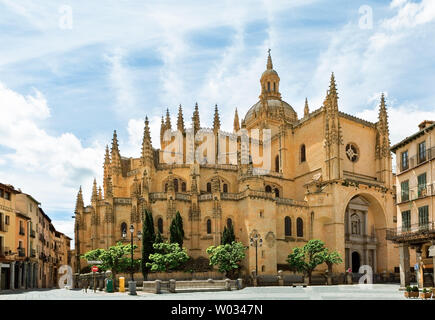Beautiful Cathedral in Segovia Spain Stock Photo