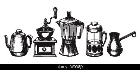 Coffee maker sketch Stock Vector