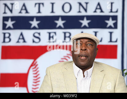 National Baseball Hall of Fame member Willie McCovey, pictured in this July 27, 2008 file photo in Cooperstown, New York,has died at the age of 80, on October 31, 2018. The San Francisco Giants announced McCovey's death, saying the hitter passed 'peacefully' in the afternoon 'after losing his battle with ongoing health issues.' A former first baseman and left fielder, McCovey was a career .270 hitter with 521 home runs and 1,555 RBIs in 22 major league seasons, 19 of them with the Giants. He also played for the Athletics and Padres. File Photo by Bill Greenblatt/UPI Stock Photo