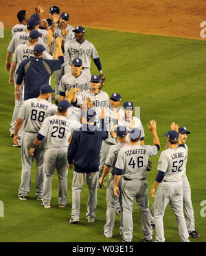 San Diego Padres players celebrate after defeating the San Francisco Giants  in a baseball game in San Francisco, Wednesday, Sept. 15, 2021. (AP  Photo/Jeff Chiu Stock Photo - Alamy