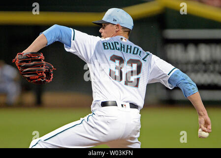 Arizona Diamondbacks starting pitcher Clay Buchholz throws in the first ...