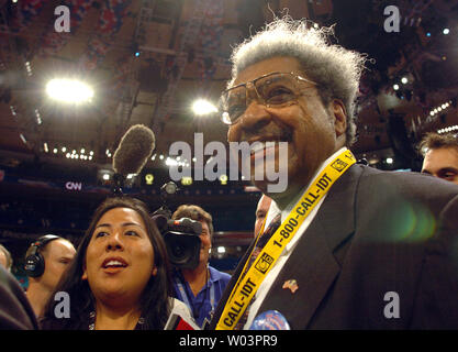 Don King attends on day one of the Republican National Convention at Madison Square Garden in New York on Aug. 30, 2004.    (UPI Photo/Greg Whitesell) Stock Photo