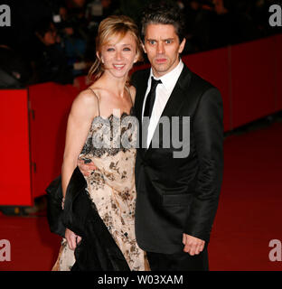 Actor James Thierree and actress Sylvie Testud arrive on the red carpet at the Rome Film Festival in Rome on October 21, 2007.  Thierree and Testud are in Rome with their film 'Ce que mes yeux ont vu'.   (UPI Photo/David Silpa) Stock Photo