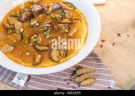 Abalone steamed eggs Stock Photo