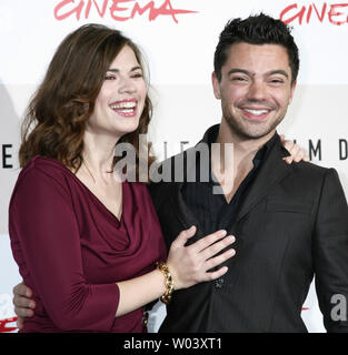 Actress Hayley Atwell and actor Dominic Cooper arrive at a photocall for the film 'The Duchess' during the Rome International Film Festival in Rome on October 25, 2008.   (UPI Photo/David Silpa) Stock Photo