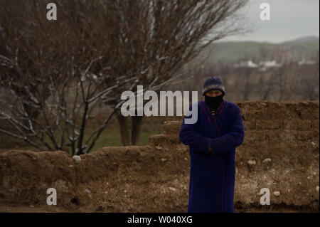 Rural life in Southern Uzbekistan, near the Boysun Plateau, can be cold and difficult during cold winter months. Stock Photo