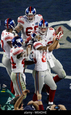 Merchandise is on sale before Super Bowl XLII featuring the New York Giants  vs. New England Patriots at University of Phoenix Stadium in Glendale,  Arizona on February 3, 2008. (UPI Photo/Jon Soohoo