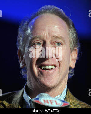 Archie Manning, father of Indianapolis Colts quarterback Peyton Manning and former New Orleans Saints quarterback himself, speaks during a news conference naming the New Orleans Saints offensive line as the first Madden Most Valuable Protectors at the Media Center in Ft. Lauderdale on February 3, 2010. Super Bowl XLIV will feature the Indianapolis Colts and New Orleans Saints on Sunday, February 7.    UPI/Roger L. Wollenberg Stock Photo