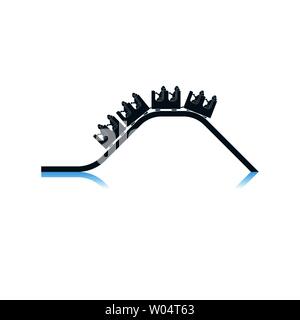 Small Roller Coaster Icon. Shadow Reflection Design. Vector Illustration. Stock Vector