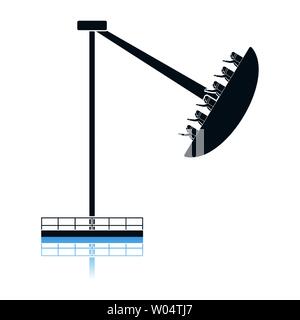 Boat The Carousel Icon. Shadow Reflection Design. Vector Illustration. Stock Vector