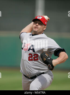 Team USA starting pitcher Roger Clemens throws against Team South Africa in  the World Baseball Classic game in Scottsdale, AZ March 10, 2006. (UPI  Photo/Will Powers Stock Photo - Alamy