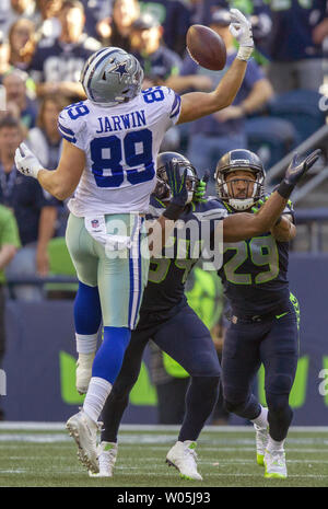 September 17, 2017: Seattle Seahawks linebacker Bobby Wagner (54) runs with  the ball after an interception during a game between the San Francisco  49ers and the Seattle Seahawks at CenturyLink Field in