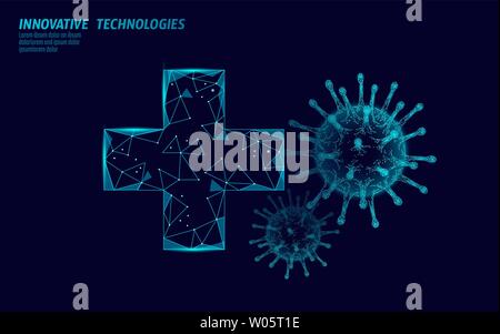 World Immunization Day poster abstract concept. Medicine vaccination drugstore delivery. Virus model medical cross. Modern healthcare technology Stock Vector
