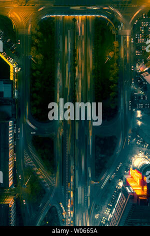 Local aerial shot of overpass Stock Photo