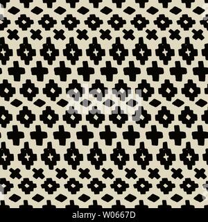 Vector hand drawn seamless tribal pattern. Abstract ethnic seamless pattern in monochrome. Endless background geometric shape. Texture for printing on Stock Vector