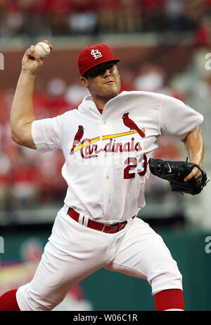 St. Louis Cardinals pitcher Anthony Reyes collects his thoughts as ...