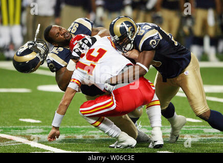 St. Louis Rams Eric Moore 92 and Quinton Culberson 53 sack