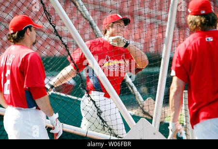 The St. Louis Cardinals first round pick Brett Wallace participates in batting  practice before a game against the New York Mets at Busch Stadium in St.  Louis on July 1, 2008. (UPI
