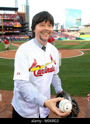 Award-winning documentary film-maker Ken Burns gets ready to throw a ceremonial first pitch before the Arizona Diamondbacks-St. Louis Cardinals baseball game at Busch Stadium in St. Louis on June 28, 2010. UPI/Bill Greenblatt Stock Photo