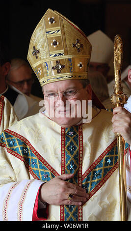Former St. Louis Archbishop Raymond Burke shown in this 8/17/2008 file photo, has been named a new Cardinal by Pope Benedict XVI at his regular Wednesday audience in Vatican City on October 20, 2010. Burke, 62, was in St. louis for four years before leaving in 2008 to become head of the Vatican Supreme Court. UPI/Bill Greenblatt/FILES Stock Photo
