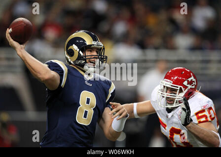 St. Louis Rams quarterback Mike Reilly (13) leaves the field during the  second half of an NFL football game against the Arizona Cardinals Sunday,  Dec. 27, 2009 in Glendale, Ariz. The Cardinals
