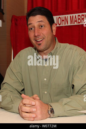 St. Louis Cardinals hitting coach John Mabry talks with fans during the St. Louis Cardinals Winter Warm up in St. Louis on January 21, 2013.    UPI/Bill Greenblatt Stock Photo