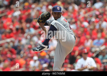 San Diego Padres' Odrisamer Despaigne pitches against the Miami Marlins in  the first inning of a baseball game, Saturday, Aug. 1, 2015, in Miami. (AP  Photo/Alan Diaz Stock Photo - Alamy