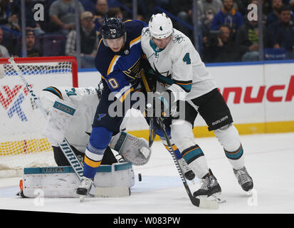 San Jose Sharks Brenden Dillon fights St. Louis Blues Robby Fabbri for ...