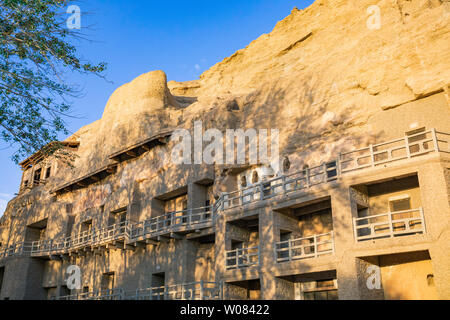 Mogao Grottoes Scenic Area in Dunhuang, Gansu Province Stock Photo