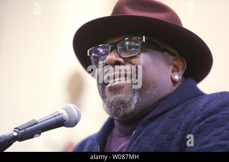 Cedric Antonio Kyles, better known by his stage name, Cedric the Entertainer, makes his remarks during ceremonies naming a city street 'Cedric The Entertainer Way' in his honor in St. Louis on December 15, 2018. Kyles went to high school in the area and spent many of his formative years performing in St. Louis.   Photo by Bill Greenblatt/UPI Stock Photo