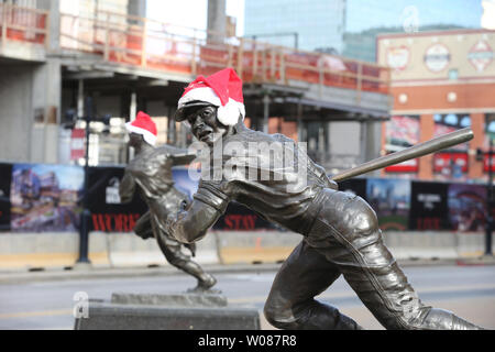 A statue of National Baseball Hall of Fame member Bob Gibson stands outside  of the St. Louis Cardinals team store at Busch Stadium in St. Louis on  October 19, 2013. Business has