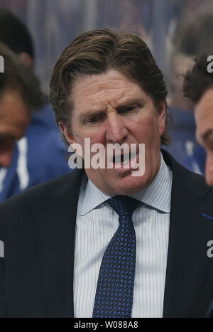 Toronto Maple Leafs head coach Sheldon Keefe looks on during the third ...