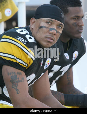 Pittsburgh Steelers Hines Ward (86) looks on during the fourth quarter against the Minnesota Vikings at Heinz Field during  on October 25, 2009.     UPI Photo/Stephen Gross Stock Photo