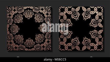 Decorative mandala. Golden Vector illustration. Ornate line art element. Gold ornamental floral pattern for wedding invitations, greeting cards. Stock Vector