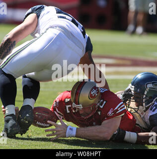 San Francisco 49ers QB Trent Dilfer catches his breath on the