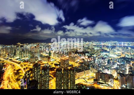 panorama view of skyscrapers in a modern city Stock Photo