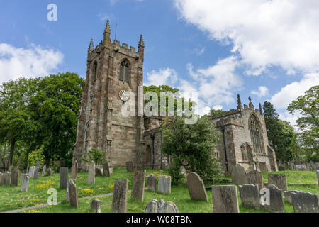 St Giles Church in the Peak District village of Hartington, Derbyshire, UK Stock Photo