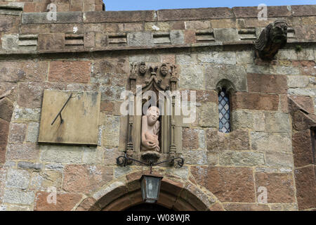 Architectural detail on the exterior of St Giles Church in the Peak District village of Hartington, Derbyshire, UK Stock Photo